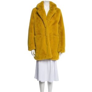 Apparis yellow faux fur coat size M